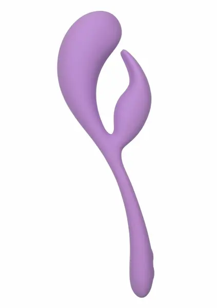 CalExotics Elle fleksibilni vibrator od tečnog silikona sa dvostrukim stimulatorom