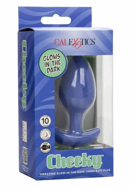 Cheeky Glow vibrirajući analni čep L silikonski koji svetli u mraku veliki USB