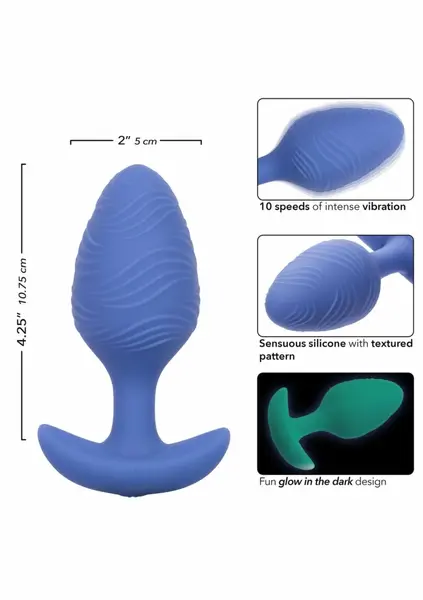 Cheeky Glow vibrirajući analni čep L silikonski koji svetli u mraku veliki USB