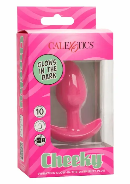 Cheeky Cheeky Glow vibrirajući analni čep S koji svetli u mraku, silikonski, USB, IPX7