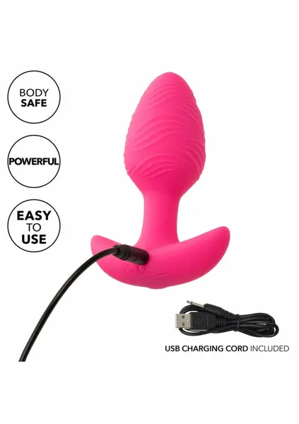 Cheeky Cheeky Glow vibrirajući analni čep S koji svetli u mraku, silikonski, USB, IPX7