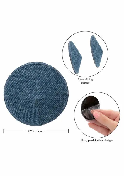 Ride Em Denim Premium okrugle nalepnice za bradavice, višekratni samolepljivi set