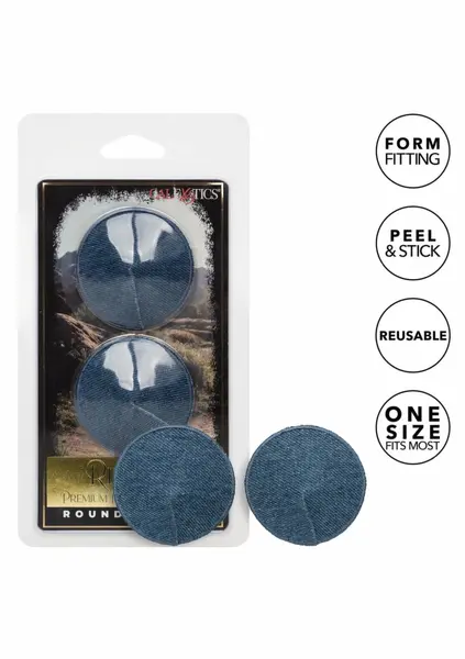 Ride Em Denim Premium okrugle nalepnice za bradavice, višekratni samolepljivi set