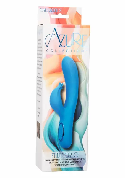 Azure Collection Flutter G vodootporni silikonski masažer sa dva motora
