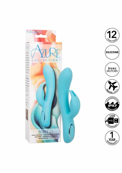 Azure Collection Bunny G vodootporni silikonski masažer sa dva motora