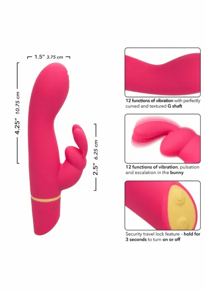 Love Bunny Vibrating G Bunny multifunkcionalni silikonski masažer u roze boji