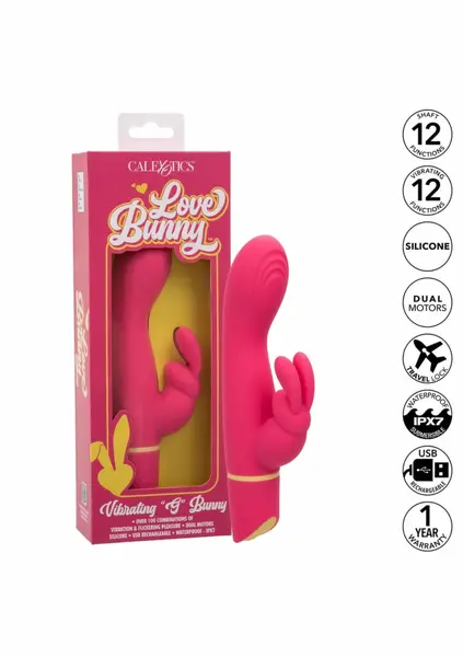 Love Bunny Vibrating G Bunny multifunkcionalni silikonski masažer u roze boji
