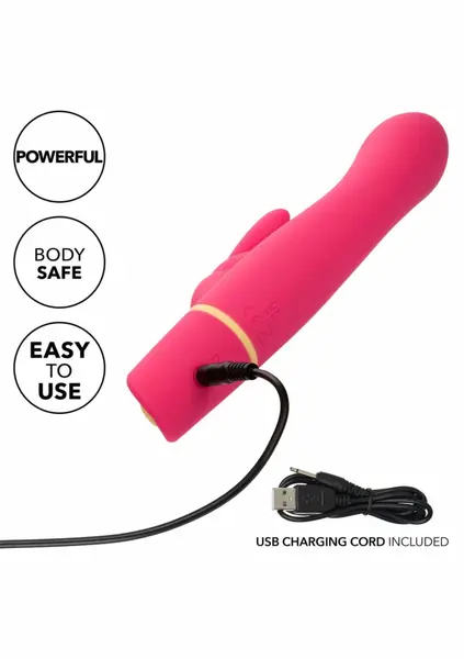 Love Bunny Vibrating G Bunny multifunkcionalni silikonski masažer u roze boji