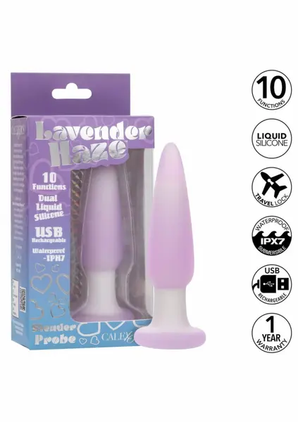Lavender Haze Slender Probe vibrirajući intimni stimulator sa 10 modova ljubičasti