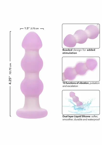 Lavender Haze Beaded Probe intimni masažer sa kuglicama, 10 funkcija, ljubičasti