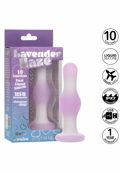 Lavender Haze Bulb Probe silikonski intimni masažer sa 10 funkcija, ljubičasti