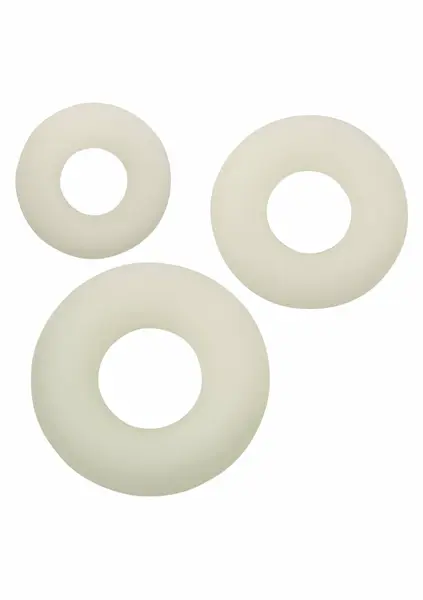 Alpha Silicone 3 Ring Set Glow-In-The-Dark Liquid Silicone, 3 Sizes