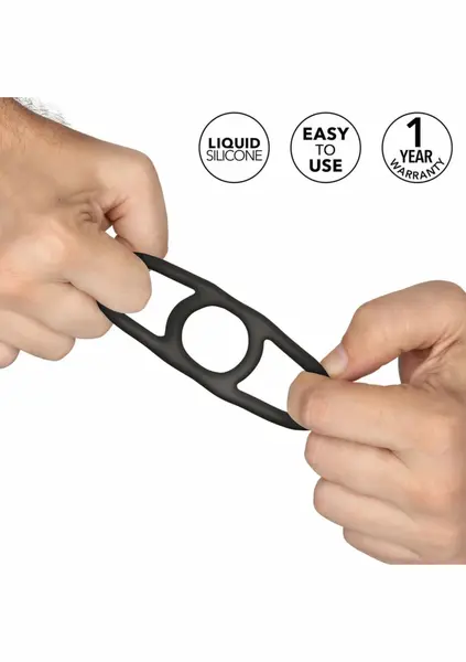 Alpha Silicone Commander Ring Liquid Silicone Flexible Black