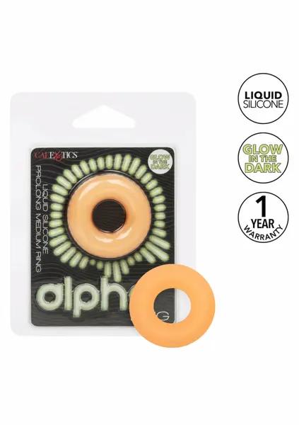 Alpha Silicone Prolong Medium Ring Glow-In-The-Dark Flexible Design