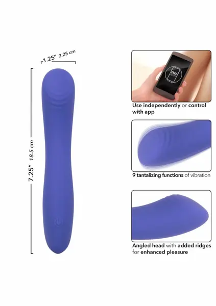 CalExotics Connect Contour G, ljubičasti silikonski vibrator sa aplikacijom