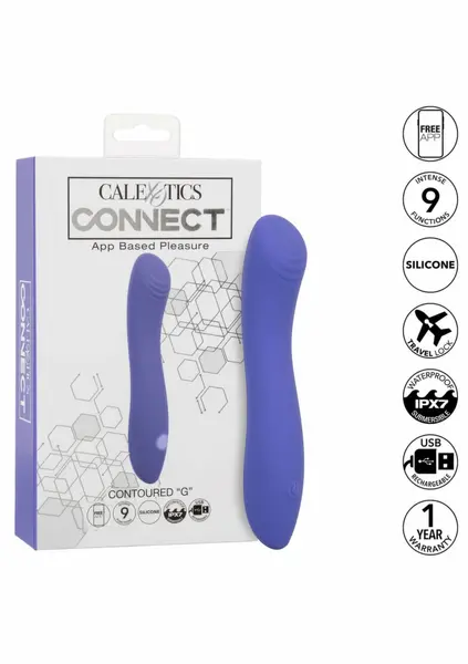 CalExotics Connect Contour G, ljubičasti silikonski vibrator sa aplikacijom