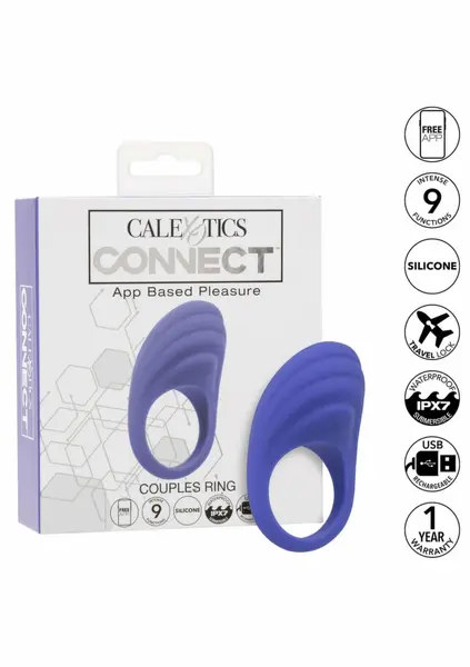 CalExotics Connect Couples Ring App-Controlled Silicone Blue