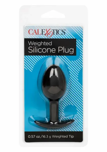 CalExotics otežani silikonski čep 16.3g ergonomski intimni trenažer crni