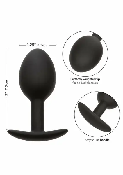 CalExotics otežani silikonski čep 16.3g ergonomski intimni trenažer crni