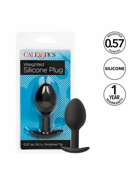 CalExotics otežani silikonski čep 16.3g ergonomski intimni trenažer crni