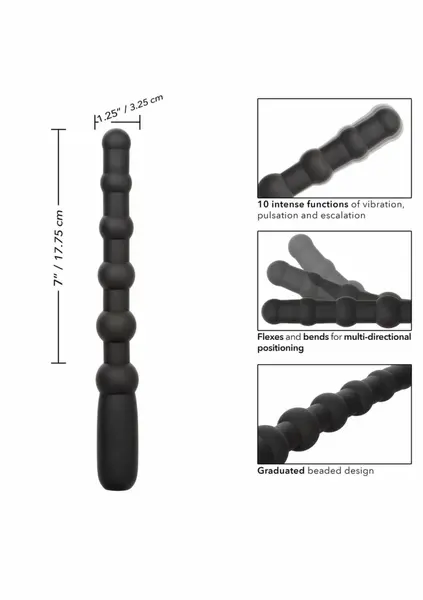 CalExotics punjive X 10 kuglice od fleksibilnog silikona sa 10 funkcija crne