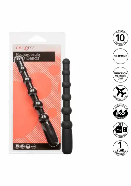 CalExotics punjive X 10 kuglice od fleksibilnog silikona sa 10 funkcija crne