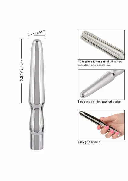 CalExotics punjiva analna sonda crna sa 10 funkcija vodootporna USB
