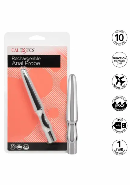 CalExotics punjiva analna sonda crna sa 10 funkcija vodootporna USB