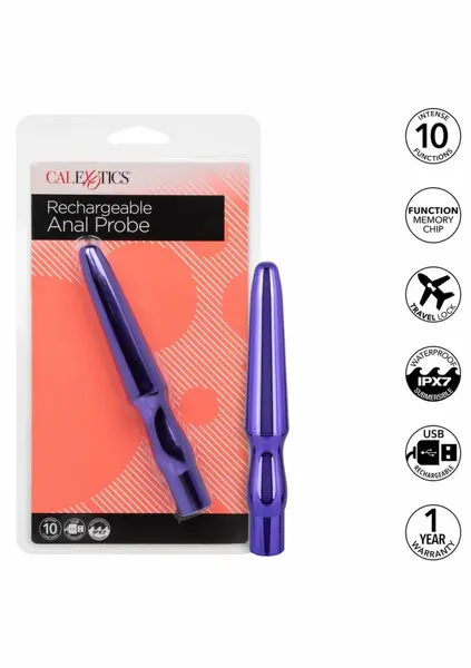 CalExotics punjivi analni stimulator sa 10 funkcija vodootporan u crnoj boji