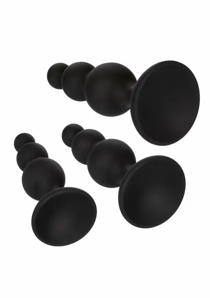 CalExotics silikonski analni set sa kuglicama od 3 dela crni