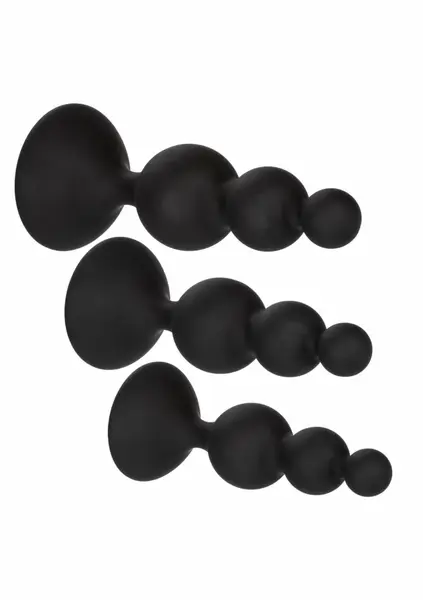 CalExotics silikonski analni set sa kuglicama od 3 dela crni