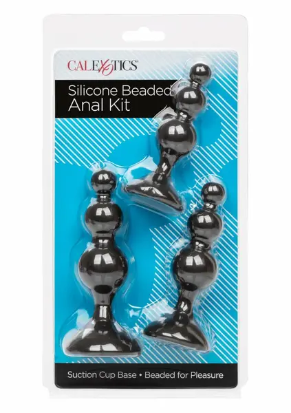 CalExotics silikonski analni set sa kuglicama od 3 dela crni