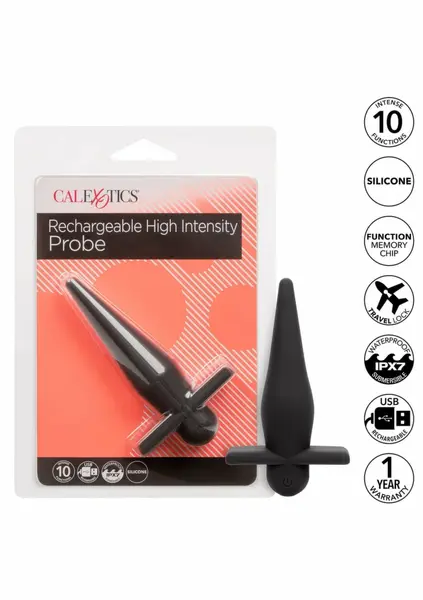 CalExotics High Intensity Probe Punjivi Silikonski Stimulator, Vodootporan, Crni