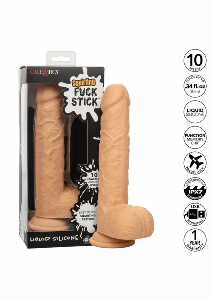 CalExotics Squirting Vibrating Stick Liquid Silicone 10 Modes USB