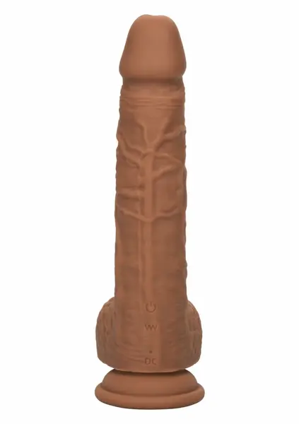 CalExotics Squirting Vibrating Stick vibrator od tečnog silikona sa 10 brzina, 22 cm, bež