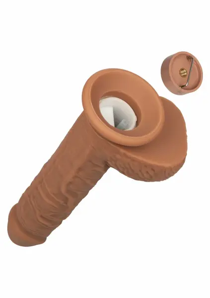 CalExotics Squirting Vibrating Stick vibrator od tečnog silikona sa 10 brzina, 22 cm, bež
