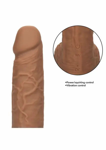 CalExotics Squirting Vibrating Stick vibrator od tečnog silikona sa 10 brzina, 22 cm, bež