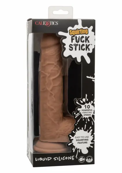 CalExotics Squirting Vibrating Stick vibrator od tečnog silikona sa 10 brzina, 22 cm, bež