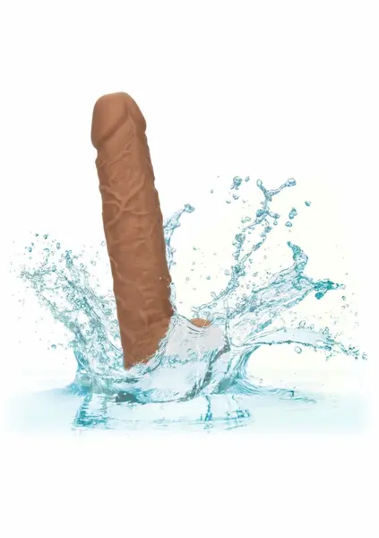 CalExotics Squirting Vibrating Stick vibrator od tečnog silikona sa 10 brzina, 22 cm, bež