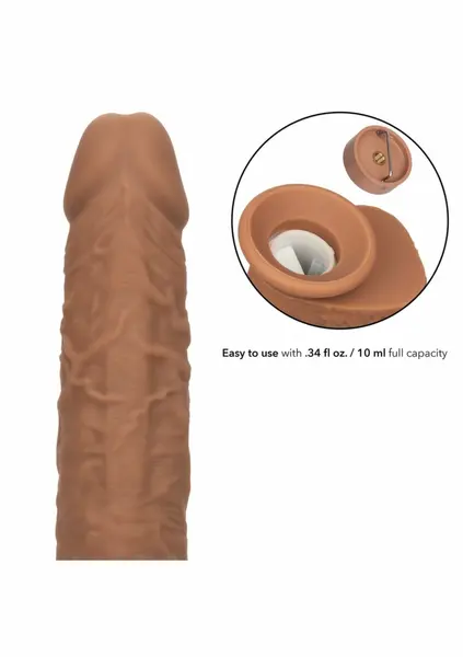 CalExotics Squirting Vibrating Stick vibrator od tečnog silikona sa 10 brzina, 22 cm, bež