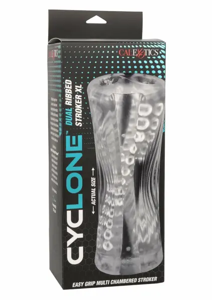 Cyclone Dual Ribbed Stroker XL Transparent Intimate Device 1.75 lbs