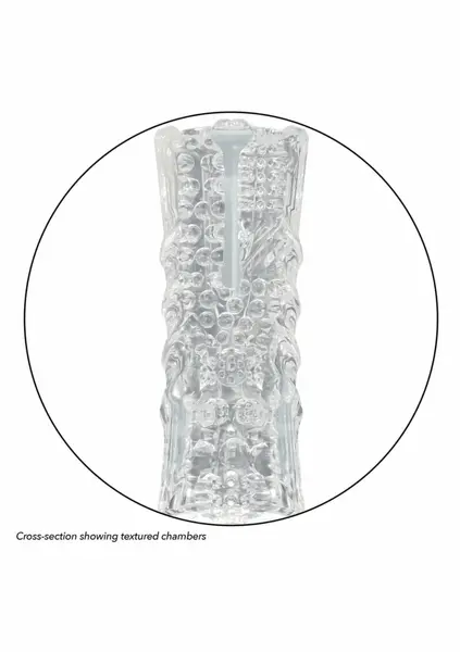Cyclone Dual Chamber Stroker XL prozirni masturbator sa dvostrukom komorom i više tekstura
