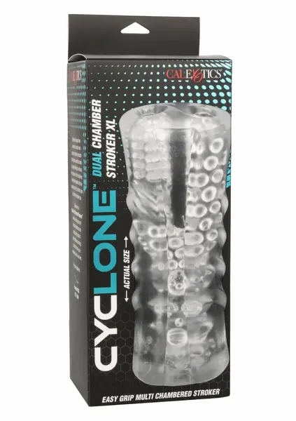 Cyclone Dual Chamber Stroker XL prozirni masturbator sa dvostrukom komorom i više tekstura