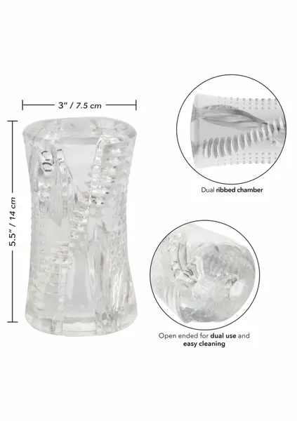 Cyclone Dual Ribbed Stroker Transparent Multi-Chamber System 716770106643
