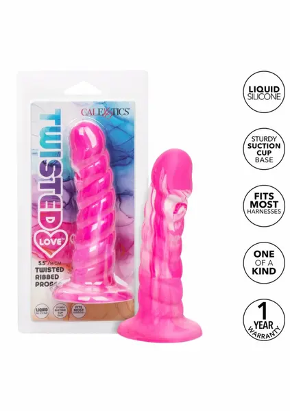 Twisted Love Twisted Ribbed Probe fleksibilna crna sonda od tečnog silikona 17 cm