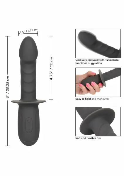 Ramrod Gyrating Silicone Intimate Device 12-Function Waterproof Black