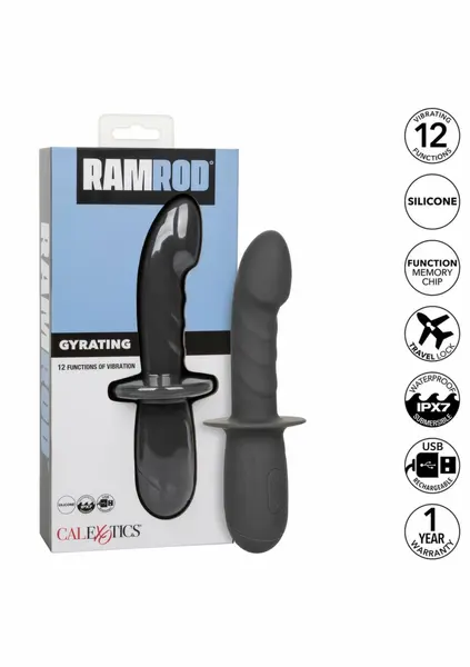 Ramrod Gyrating Silicone Intimate Device 12-Function Waterproof Black