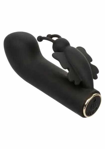 Raven Butterfly Mini dvostruki masažer - kompaktni zakrivljeni dizajn, crni