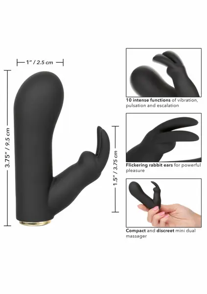 Raven Bunny Mini Dual masažer sa dvostrukom stimulacijom vodootporni silikonski USB punjivi