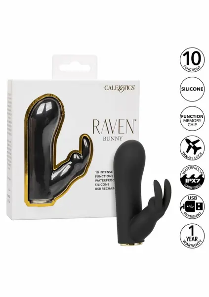 Raven Bunny Mini Dual masažer sa dvostrukom stimulacijom vodootporni silikonski USB punjivi